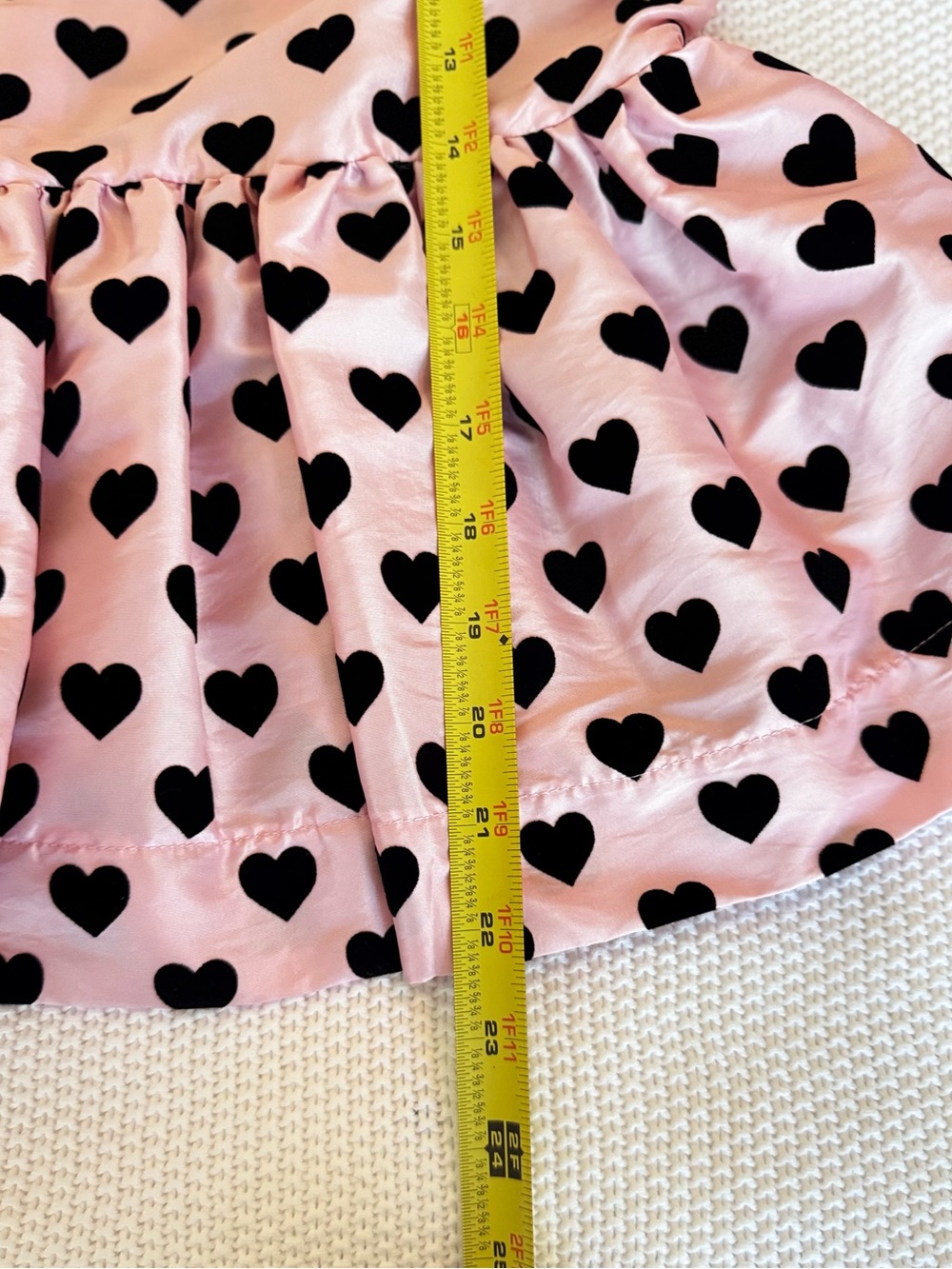 LOVESHACKFANCY Pink Taffeta & Black Velvet Heart Peplum Top Puff Sleeve Blouse - Picture 16 of 16